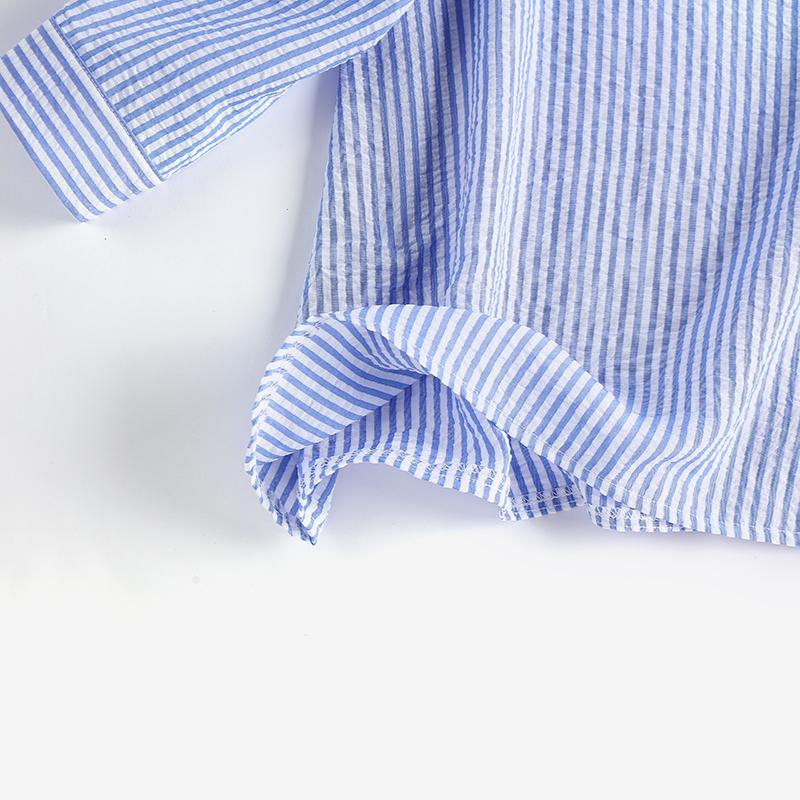 ZANZEA Women Long Sleeve V Neck Striped Button Up Casual Loose Blouse