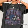 New York Football Vintage Style Shirt Retro NY Fan Tee Game Day Gift
