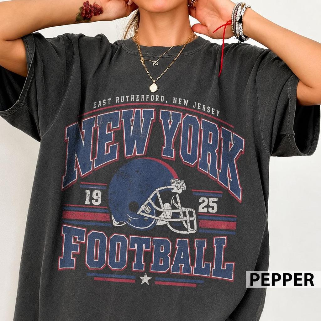 New York Football Vintage Style Shirt Retro NY Fan Tee Game Day Gift
