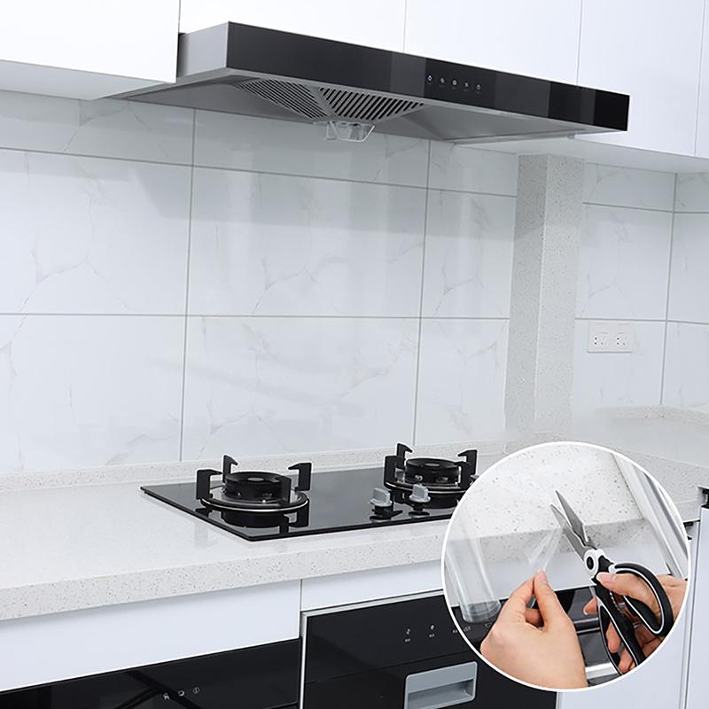 1Pc Kitchen Oil Proof Wall Sticker Heat-Resistant Wallpaper Clear Self Adhesive Film Waterproof Paper Home Decoration