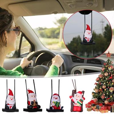 Car Cute Hanging Ornaments Auto Rearview Mirror Pendant Automobile Decoration Santa Interior Styling Swinging Accessories C E9E1