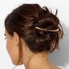 Women's Metal Golden Tone Silver Plated Tube Shape Barrette Hair Clips Hairgrip