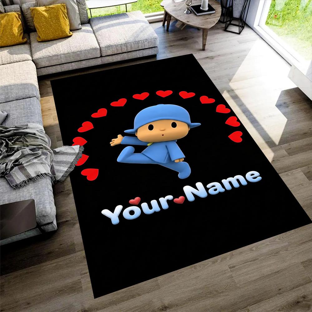 Pocoyo Customizable Name Area Rug Perfect for Balcony Outdoor Bedrooms Foyer Antislip Carpet Decorate Offices Wedding Party Gift