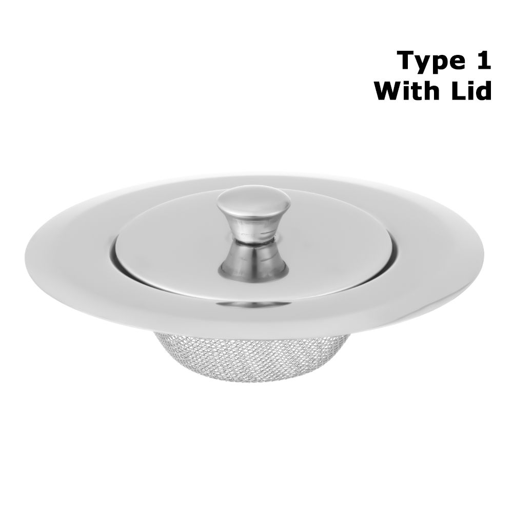 Sită Chiuvetă din Oțel Inoxidabil cu Capac Dop de Păr Alimentar Coș Filtru Colander Găură de Scurgere