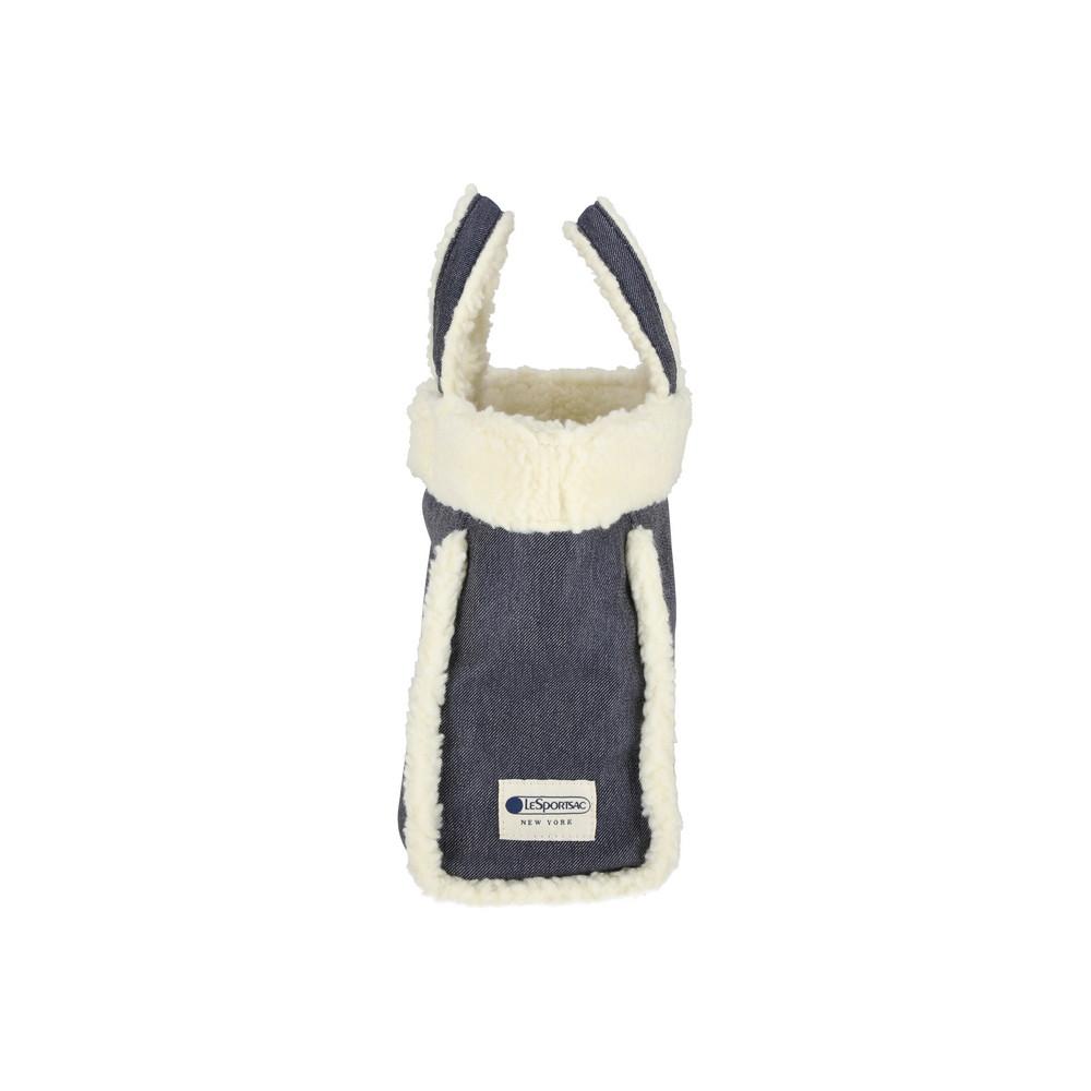 Lesportsac Medium Denim Wash/Sherpa Small Two-Way Tote Bag [1559.La12]