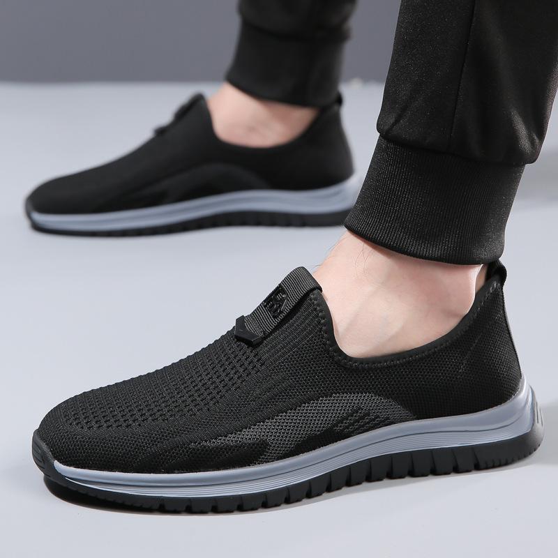 Herrenschuhe atmungsaktive Mesh Fly-Woven Schuhe Herren Sommer leichte Freizeitschuhe Mittelalterliche und ältere Schuhe 2025