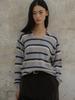 Peulibeo07 Stripe V-Neck Collar Knit [Frfa02Nt04]_2Color