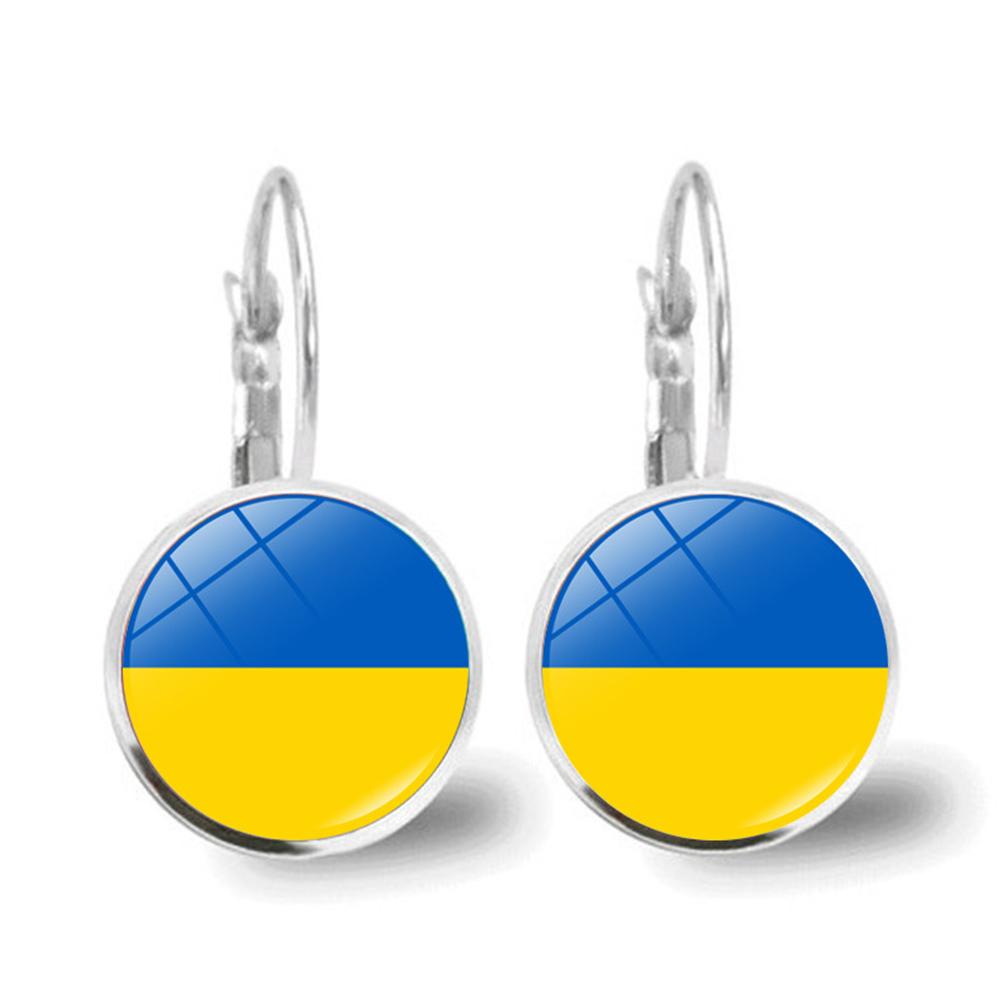 

1 Pair Ukraine Flag Earrings for Women and Girls Ukrainian National Flag Alloy Dangle Earrings