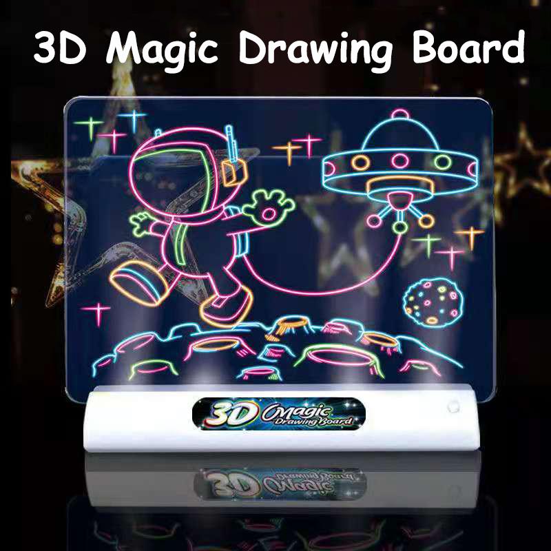 Tavoletta da Disegno 3D con Effetti di Luce LED - Giocattoli Educativi Divertenti e Creativi, Regali per Bambini e Ragazzi per Stimolare l'Immaginazione
