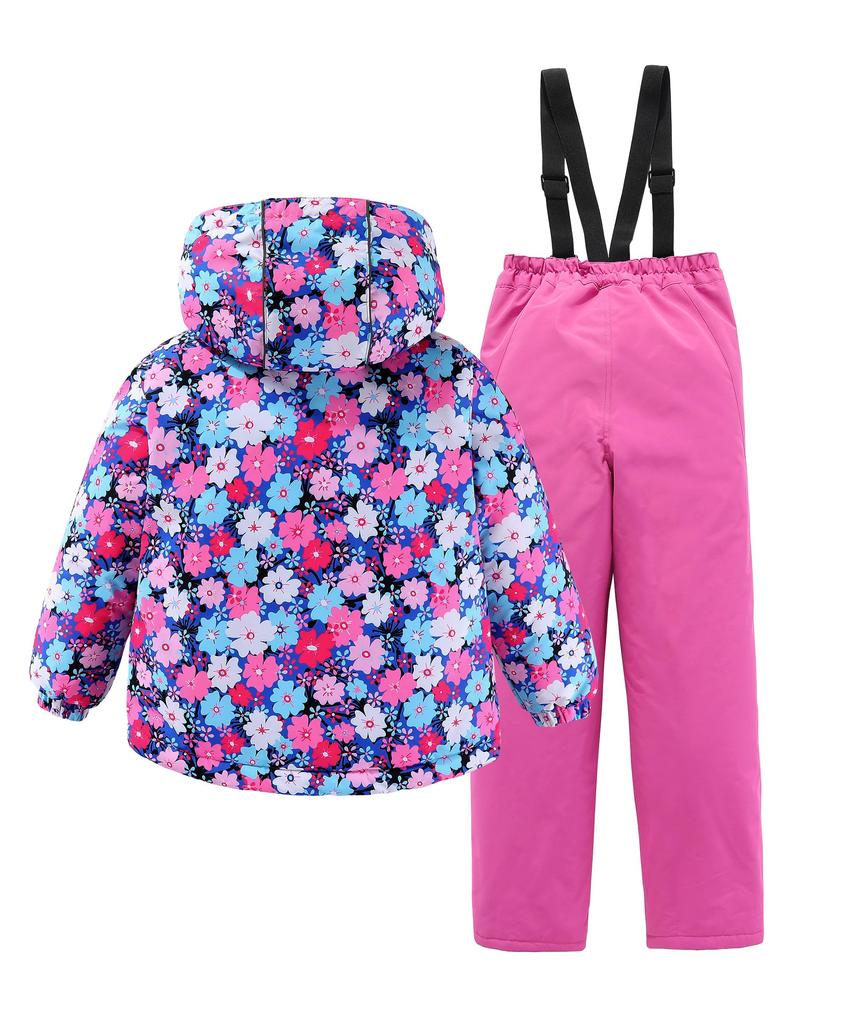 M2C Snowwear Ski Wear Snowboard Down Jacket and Cherry Blossom Size 130 Kids' Set, Wear, Girls' Pants, 2-Piece Set, Design,