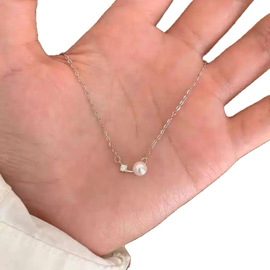 Exquisite Pearl Zircon Clavicle Necklace - Light Luxury Summer Women's Accessory