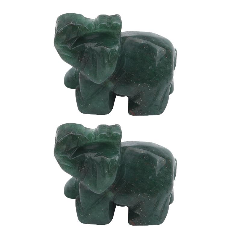 Elephant Statue Natural Crystal Healing Rose Quartz Black Stone Jade Craft Home Decoration Christmas Gift Animal Statue Stone