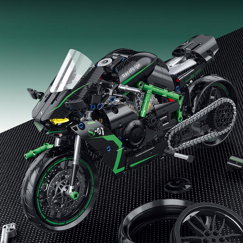 Classic City Racing Motorcycle Technical DIY Blocks Motorbike Model MOC Bricks Sets Birthday Gifts for Boys Adult Kids Toys 1:8