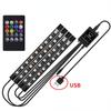Luces LED para coche, tira de luces para coche, accesorios para coche, sincronización de música ultrabrillante, sonido activado debajo del tablero USB