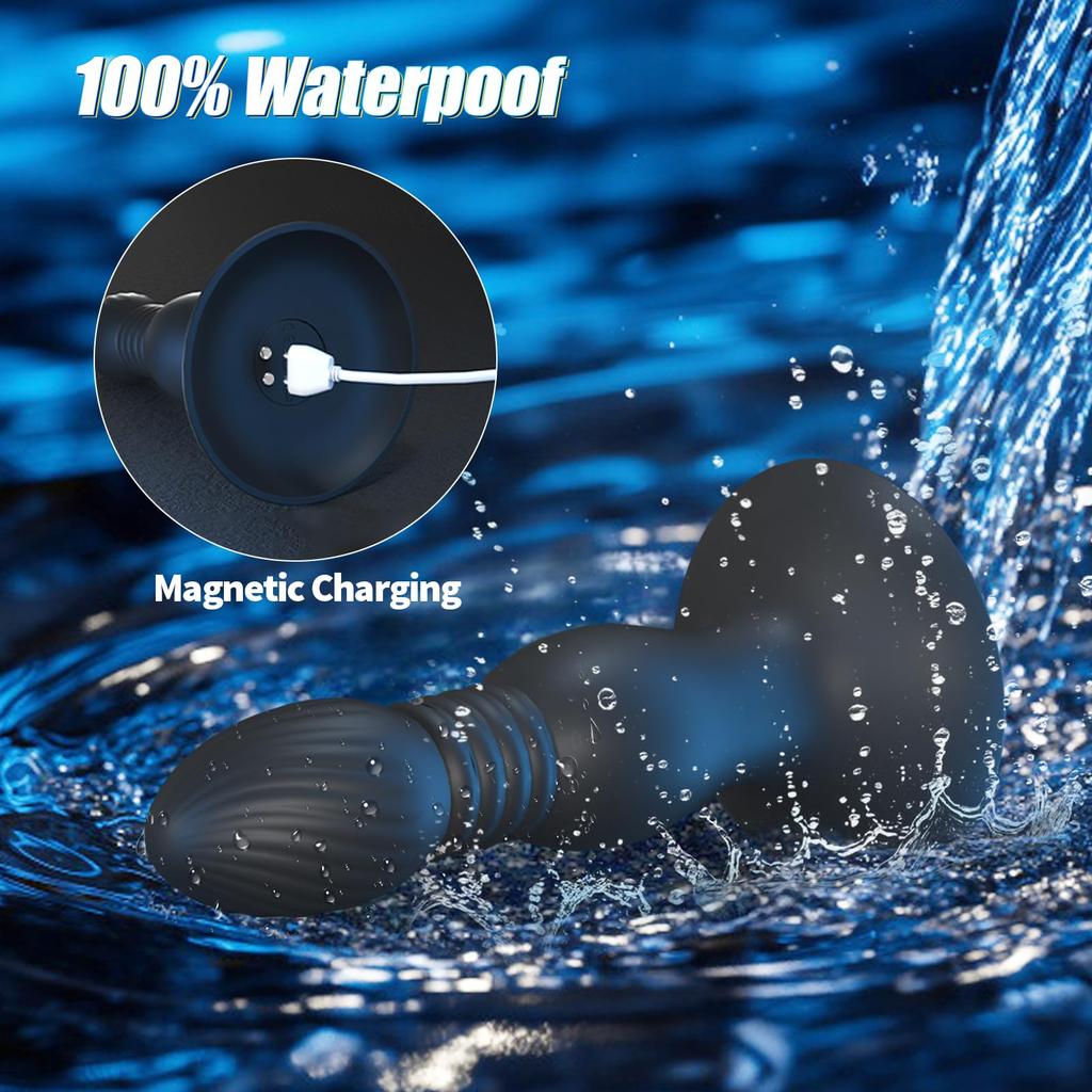 Remote Control Suction Cup Prostate Massager Butt Plug Thrusting Vibrating Anal Plug Stimulator Sex Toys for Men Couple Pussy