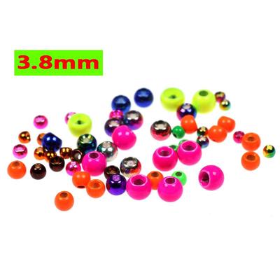 Bimoo 20PCS/Bag 5/32 3.8mm Color Brass Bead For Fly Tying Beadhead Nymph Streamer FL Pink Orange Yellow for Hook Size 8 10 12