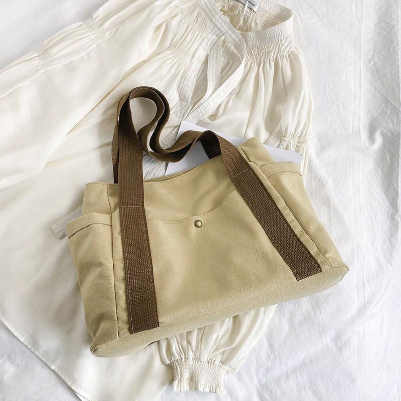 Stylish And Spacious Canvas Tote Bag For Women Ideal For Daily Commute And Class