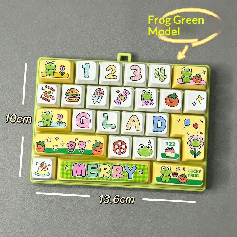 1Pcscute Cute 26 Key Stress Reducing Keyboard Creative Mechanical Healing Tool Popular Pendant Small Gift Accessories
