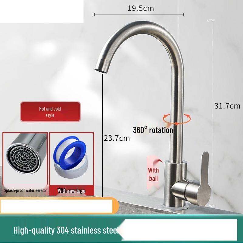 TLXT Wall-Mounted Kitchen Faucet with Pull-Out Spray