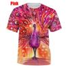 Colorful Peacock 3D Printed Tee Shirts Men's Casual Short Sleeve T-shirt Casual Men Top