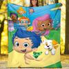 Coperta stampata a tema Bubble Guppies - Perfetta per divano, letto, viaggi e uso all'aperto | Lavabile in lavatrice, accogliente e resistente.