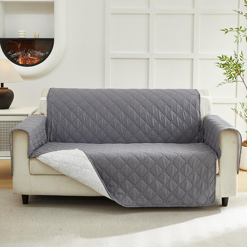 Quilted Diamond Patterned Sofa Cushion Straight Sofa Protective Cover Dustproof Anti Slip Wear-resistant Home Protective Covers Universal Couch Mat