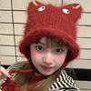 Crochet Cats Ear Hat for Women and Girl Popular Knitted Beanies Hat Soft Pullover Hat for Casual Outdoor Sport Headpiece
