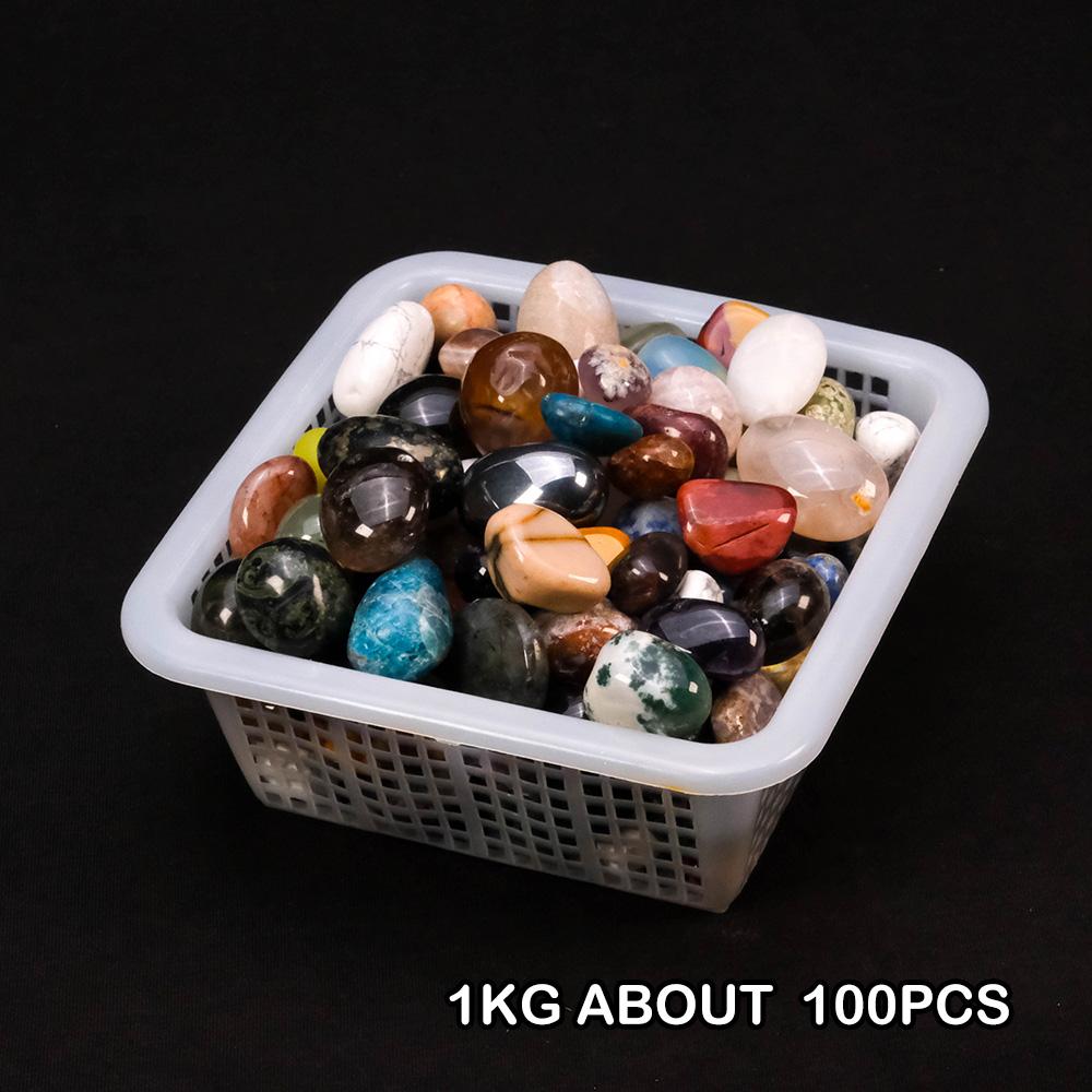 Mixed Material Crystal Tumbled Stone High Quality Quartz Jasper Agate Random Crystal Crafts Wholesale Crystal Tumbled Stone One Size