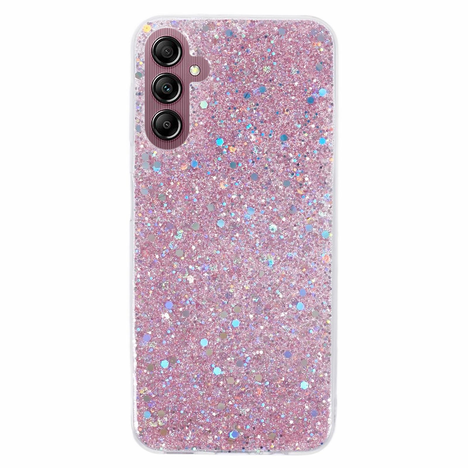 

For Samsung Galaxy A14 5G/A14 4G TPU Case Bling Glitter Sequins Phone Cover Pink