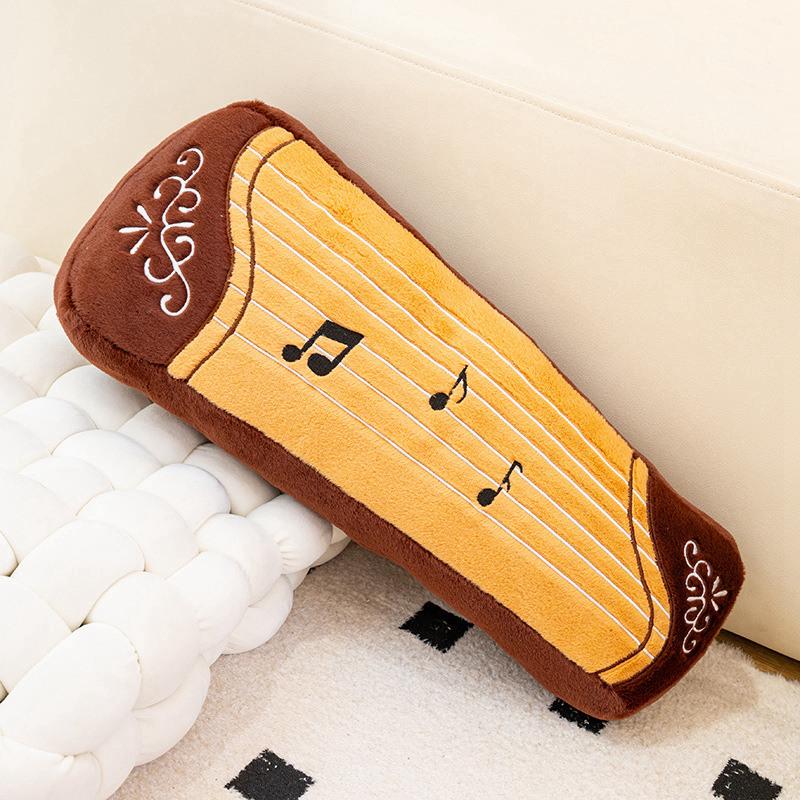 50Cm Smiling Face Musical Instrument Plushie Stuffed Cartoon Guitar Piano Plush Pillow Stuffed Decoration Present