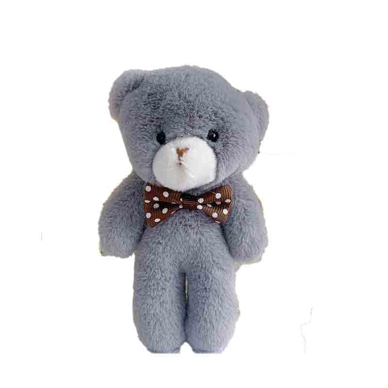 

Teddy Bowknot Bear Doll Backpack Car Keychain Pendant Accessories Toy Plush сірий колір
