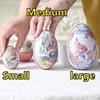 Painted Eggshel Packaging Candy Box Egg Shape Metal Tin Cans Fillable Tin Boxes  Party Accessory