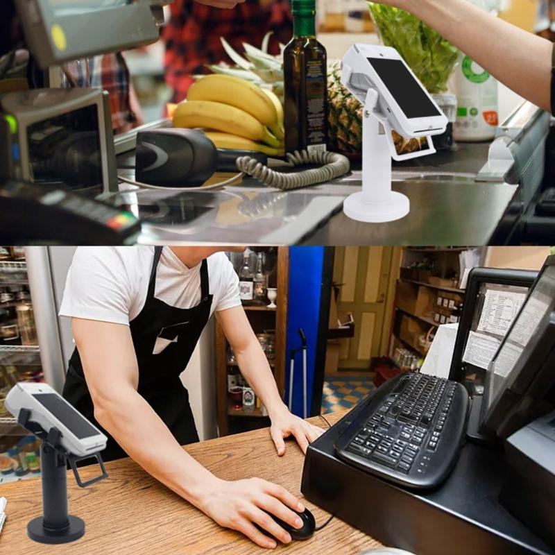 POS Machine Display Brackets Stand Retail Shop Adjustable Card Terminal Stand With Concealed Cable Channel