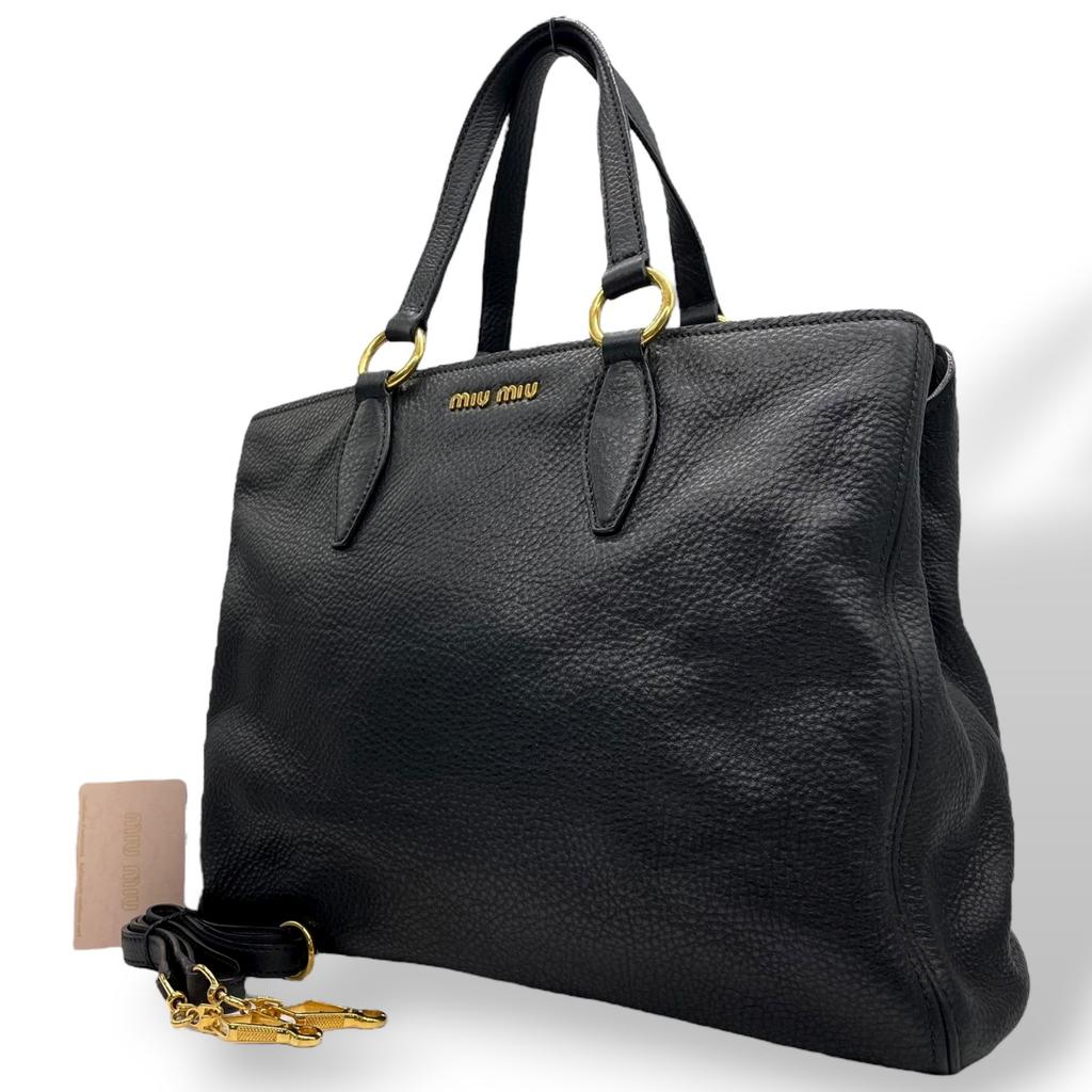 Used MIUMIUTote Bag black leather Women
