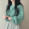 Autumn and Winter Cashmere Sweater Women's Self-Cultivation Half High Neck Cardigan Warm Knitted Sweater Women