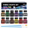 12-kleurig Textielpigmenten Set (25ml) voor doe-het-zelf Glas, Graffiti, Aquarel, Gouache en Acrylverf