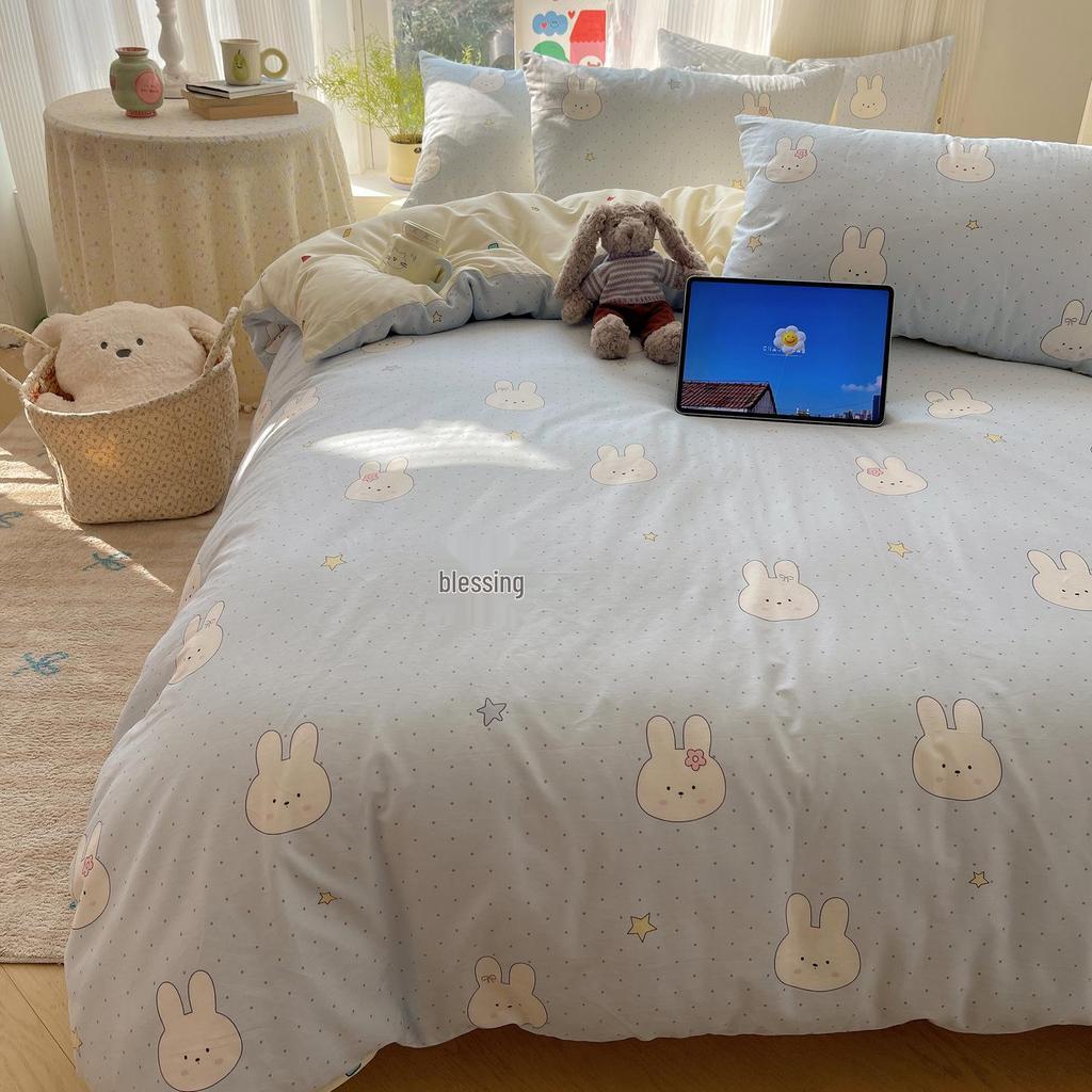 Early Spring 2026 Cute Cartoon Pure Cotton 3-Piece Bedding Set - Skin-Friendly and Age-Reducing