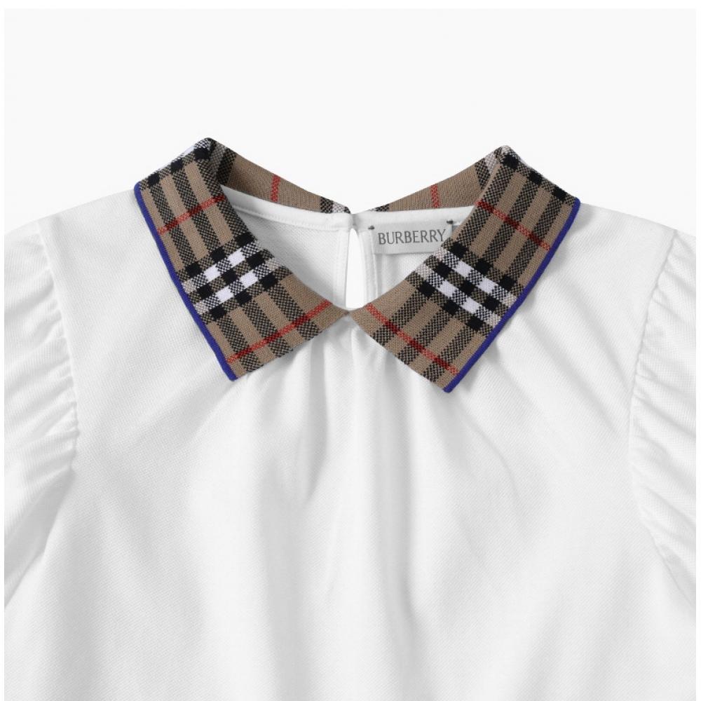 Burberry 8073164 A1464 Vintage Check Polo Girls Kids Short Sleeve Tee