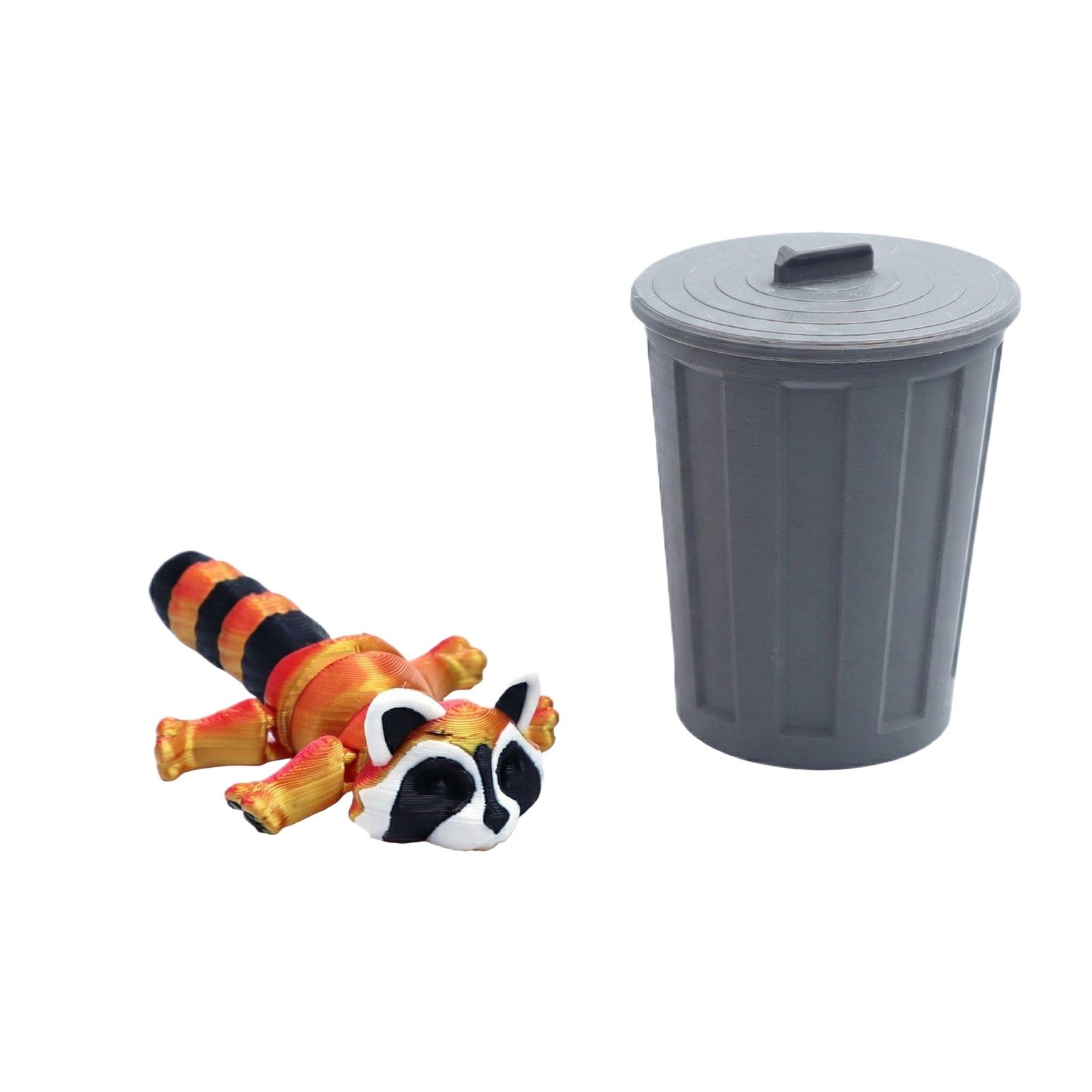 3D-печатная шарнирная игрушка-енот Мусорное ведро One Size жёлтый