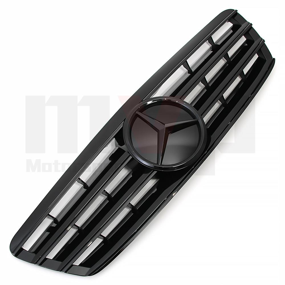 Glänzende Schwarze Sport-Style Rennkühlergrill Mit 3D ABS Stern Emblem Logo Für Mercedes Benz C-Klasse W203 2001-2007 C200 C280 C320 C350 c6