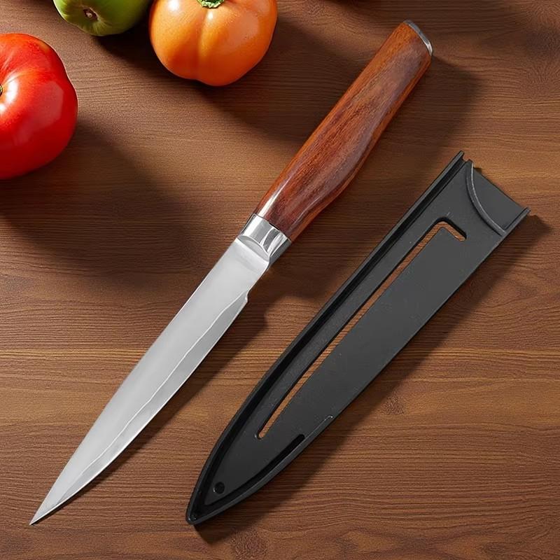 Triple Steel Boning Knife Kitchen Utility Knife Fish Fruit Meat Cutting Paring Barbecue Tools Cooking Cutter