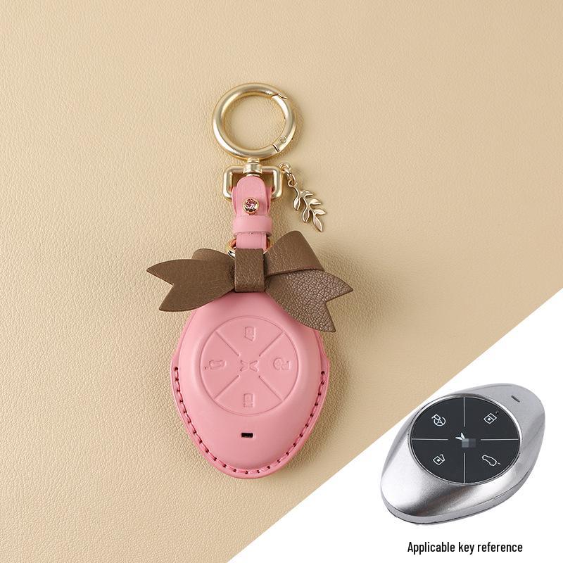 Women's Genuine Leather Bow Key Case for Xiaopeng P7 G9/G3i/P5 2022