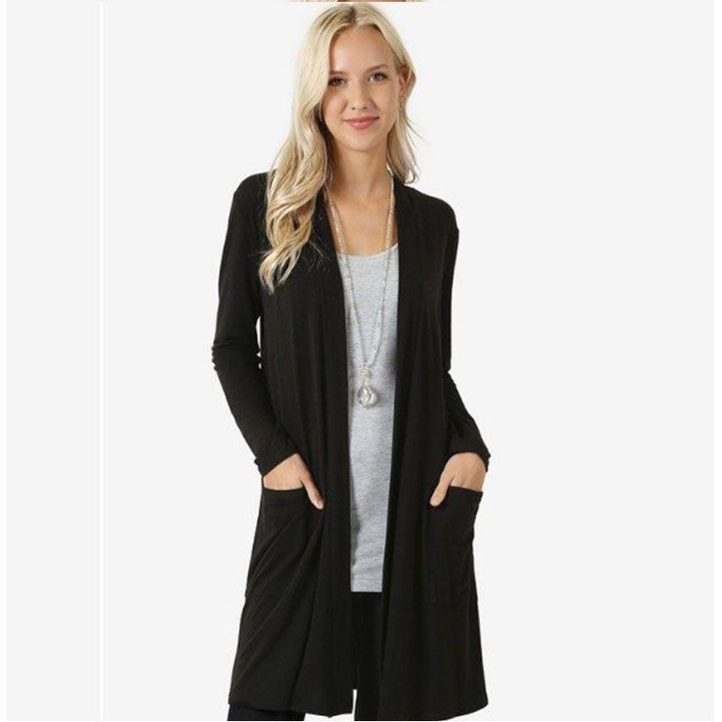 Autumn Winter Women Cardigans Casual Warm Coat Mid-length Knitted Outerwear With Premium Quality Materials