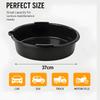 Oil Drain Pan 37 Cm Large Opening Plastic Basin with Guided Pour Lip and Stable Base, 6.5 L Vehicle Service Drain Pan for Home Maintenance
