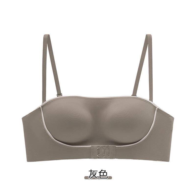 Original strapless underwear non-slip gathering small chest front buckle anti-sagging tube top anti-light bra