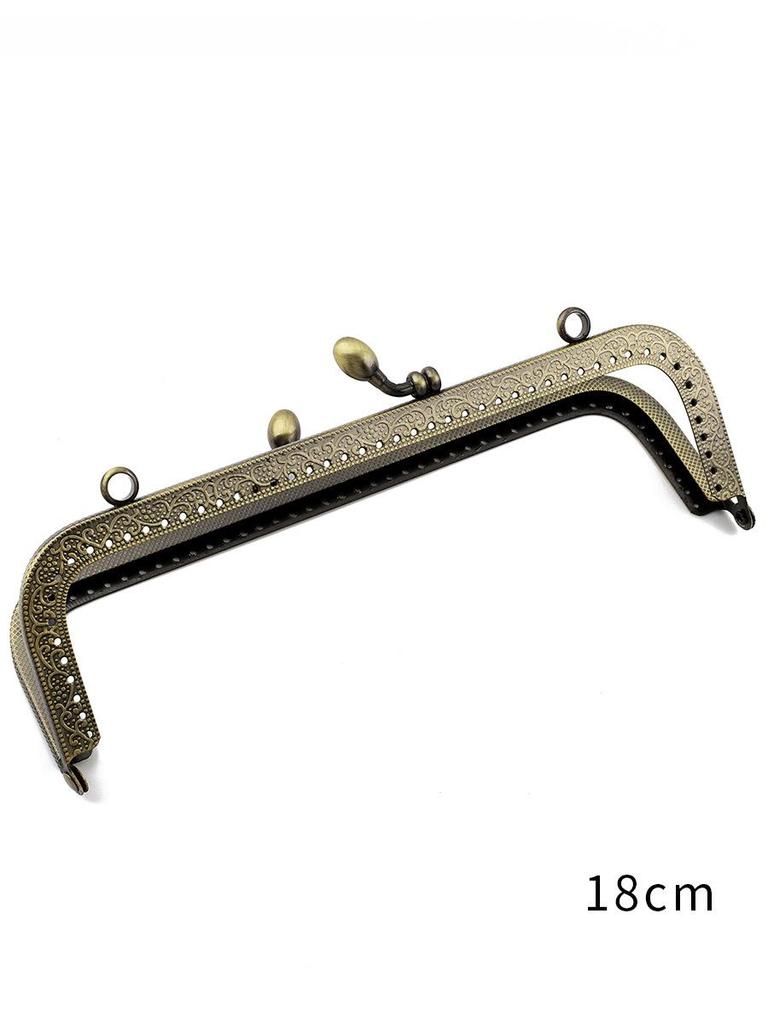 Floral Embossed Antique Bronze Square Handbag Clasps (8.5-20.5cm)