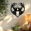 Decorative Hanging Ornaments for Home Metal Deer Heart Wall Decoration, Silhouette Couple Ornaments, Animal Art Patio Decor Backyard Sculpture Living