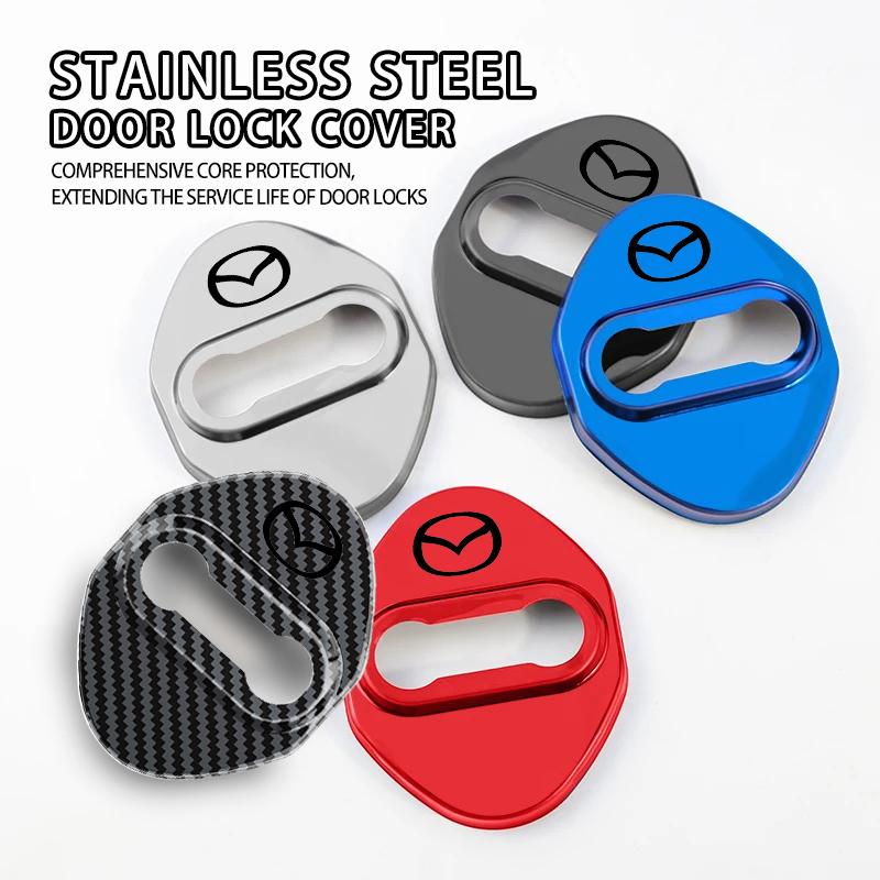 Stainless Steel Car Door Lock Buckle Protection Cover Anti Rust For Mazda 3 6 CX5 2 CX3 CX9 MX5 RX8 Axela Demio Atenza MS FF29