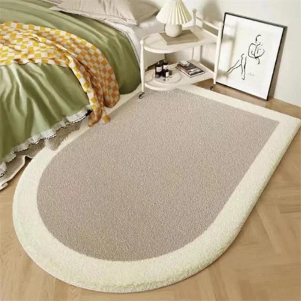 Cream Style Rugs for Bedroom Thick Plush Living Room Decoration Anti-slip Carpet Fluffy Soft Bedside Rug Home Washable Floor Mat