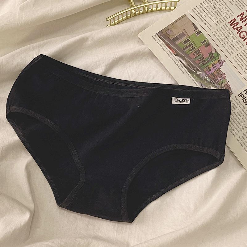Pure Cotton Women's Low Waist Briefs - Solid Color, Breathable Underwear for Teens and Students
